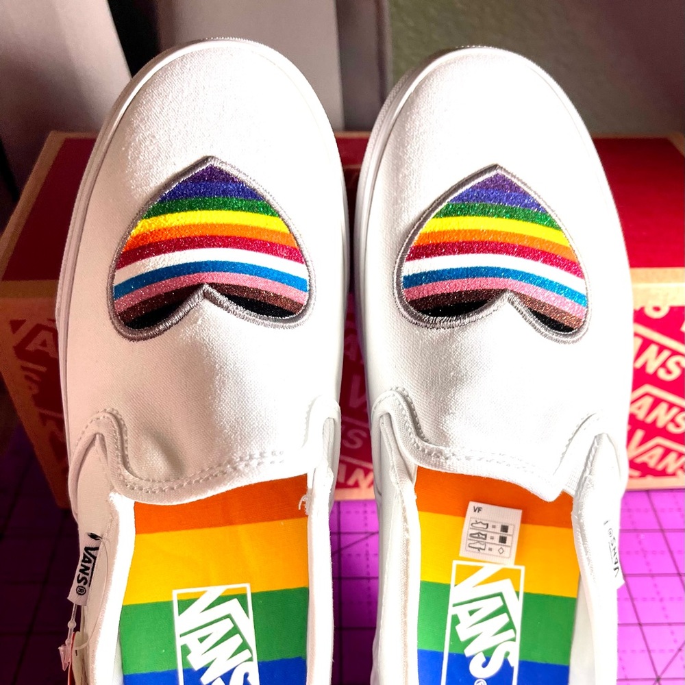 VANS Rainbow PRIDE slip on sneakers